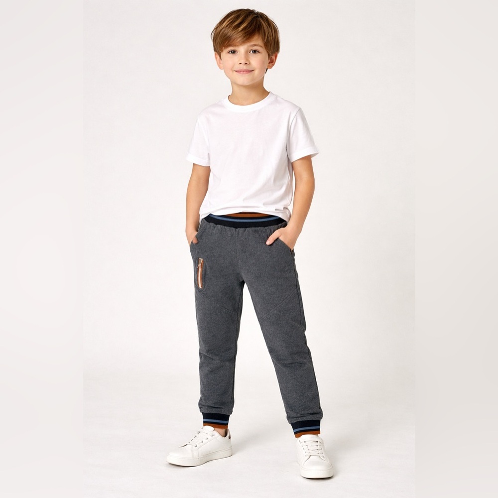 Deux par Deux Gray Boys Sweatpants with Pockets